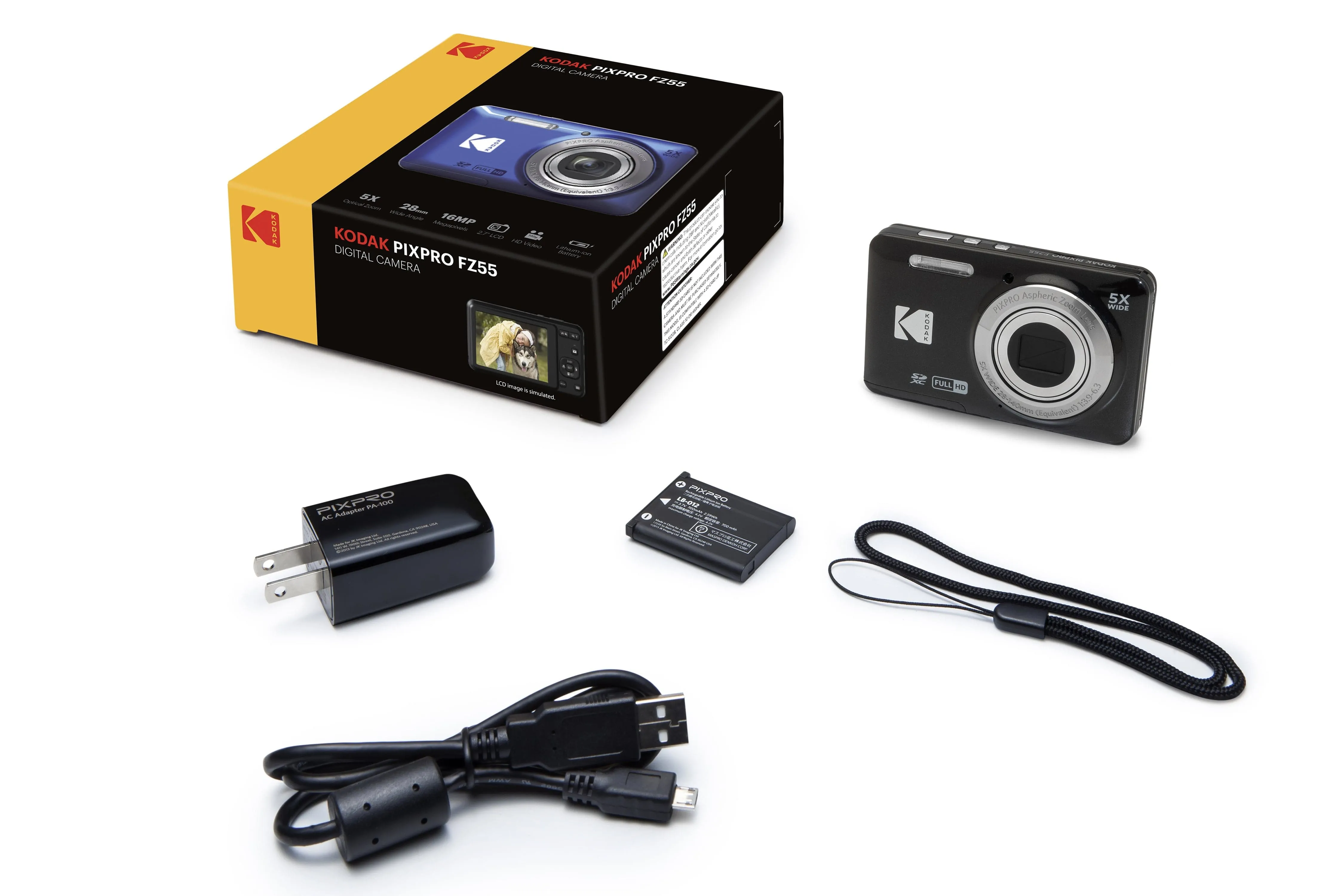 Kodak PIXPRO FZ55 16MP 5x Zoom Compact Camera - Black
