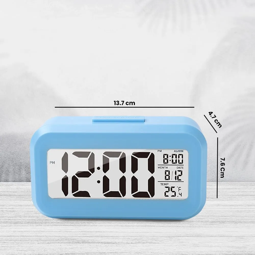 Kuber Industries ABS Battery Oprated Loud Digital Alarm Clock|Desk, Table Clock|Alarm Clock for Heavy Sleepers-Pack of 2 (Blue)