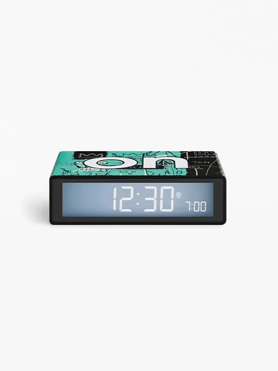 Lexon x Jean-Michel Basquiat Flip  Alarm Clock - Green