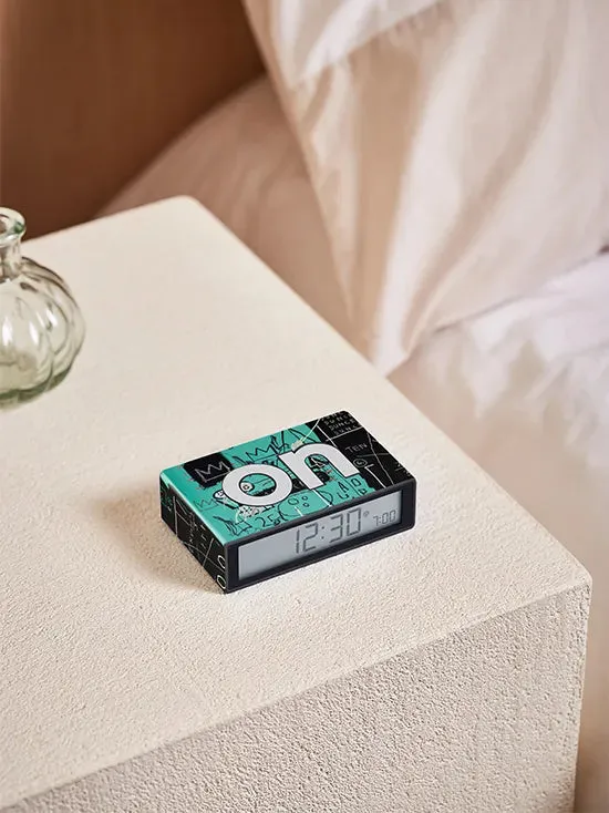Lexon x Jean-Michel Basquiat Flip  Alarm Clock - Green
