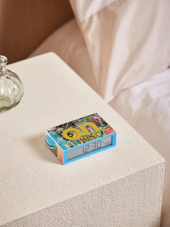 Lexon x Jean-Michel Basquiat Flip  Alarm Clock - Skull