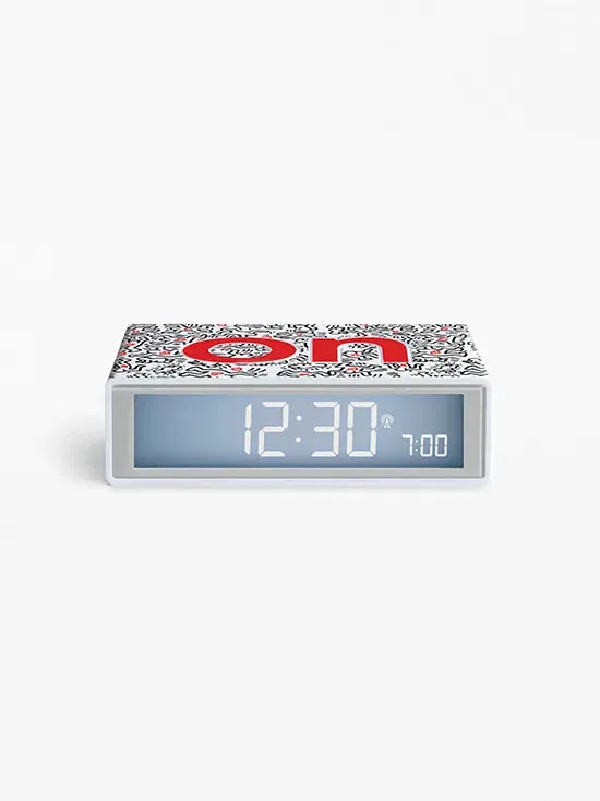 Lexon x Keith Haring Flip  White Alarm Clock - Love