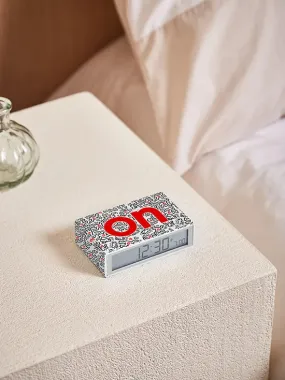 Lexon x Keith Haring Flip  White Alarm Clock - Love