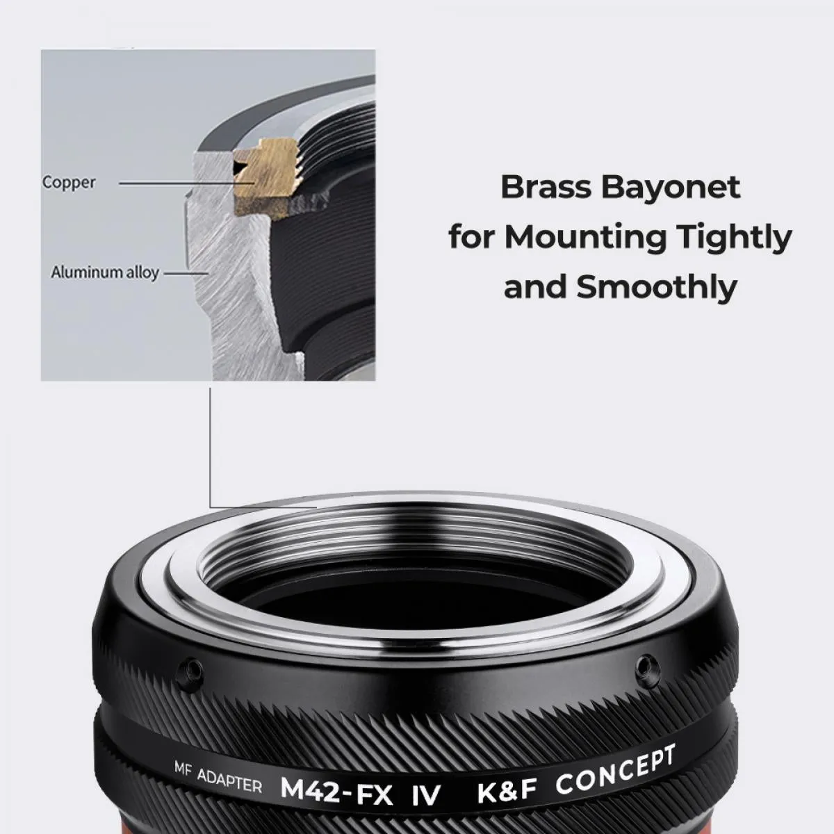 M42 Series Lens to Fuji X Series Mount Camera M42-FX IV PRO High Precision K&F Concept Lens Mount Adapter