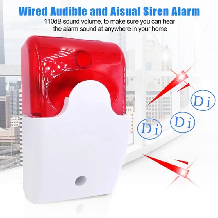 Mini Wired Red Strobe Siren for Burglar Security Alarm