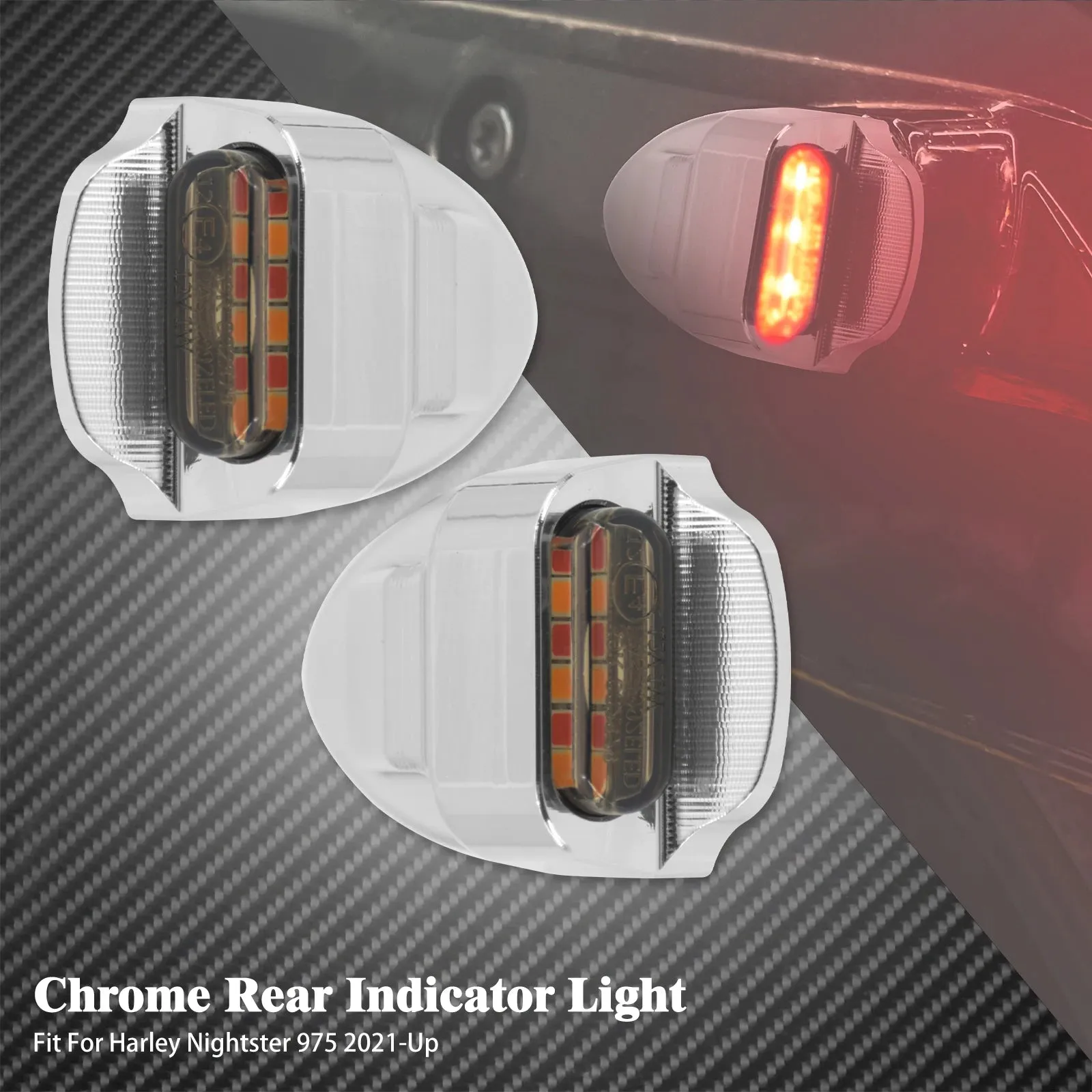 Motorcycle Led Indicator Lights Rear Turn Signal Brake Running Lamp E-Mark Light 12V For Harley Sportster Nightster 975 21-2023