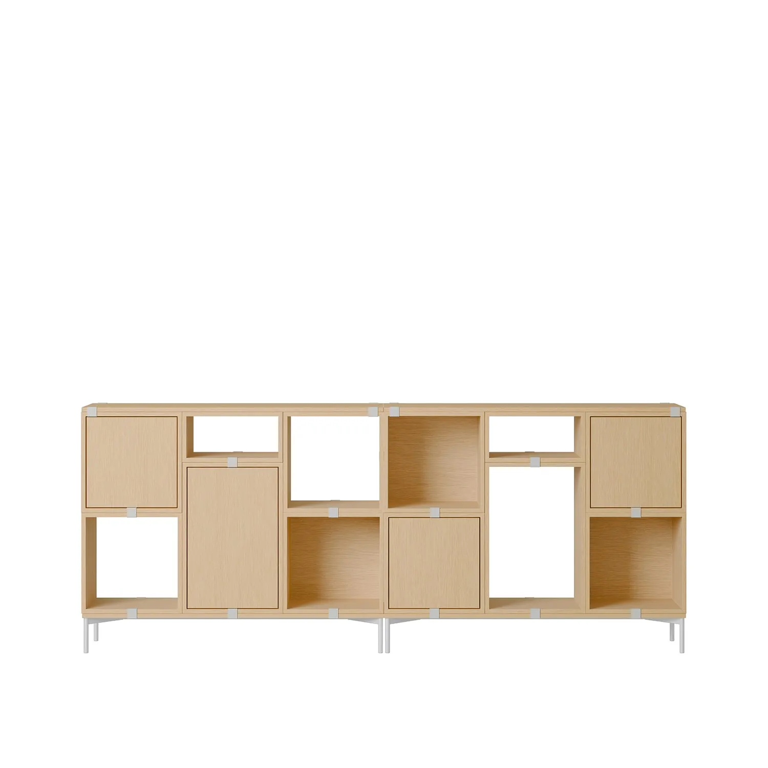 muuto | stacked storage system | podium with tube base 131cm | oak   grey