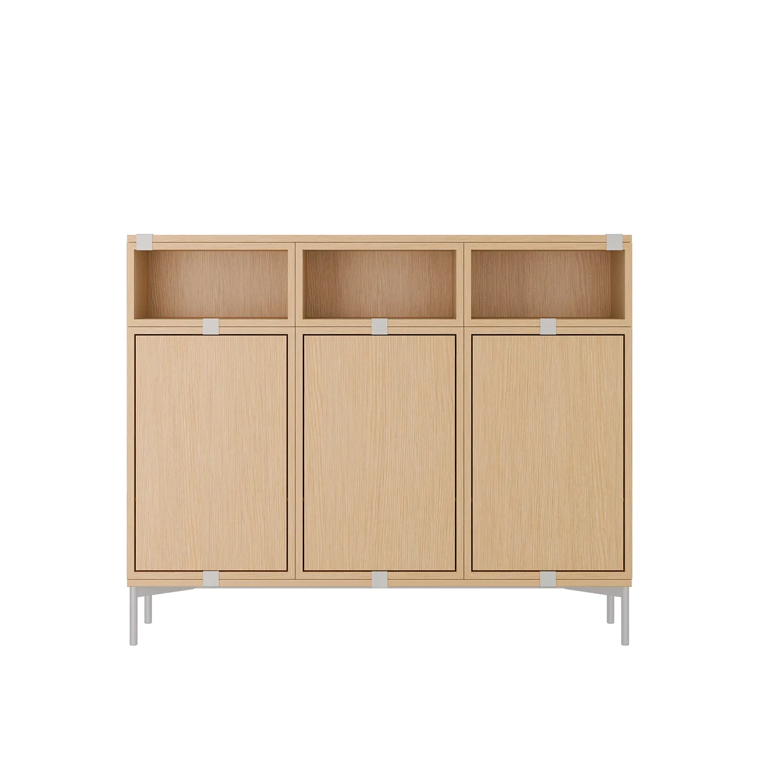 muuto | stacked storage system | podium with tube base 131cm | oak   grey