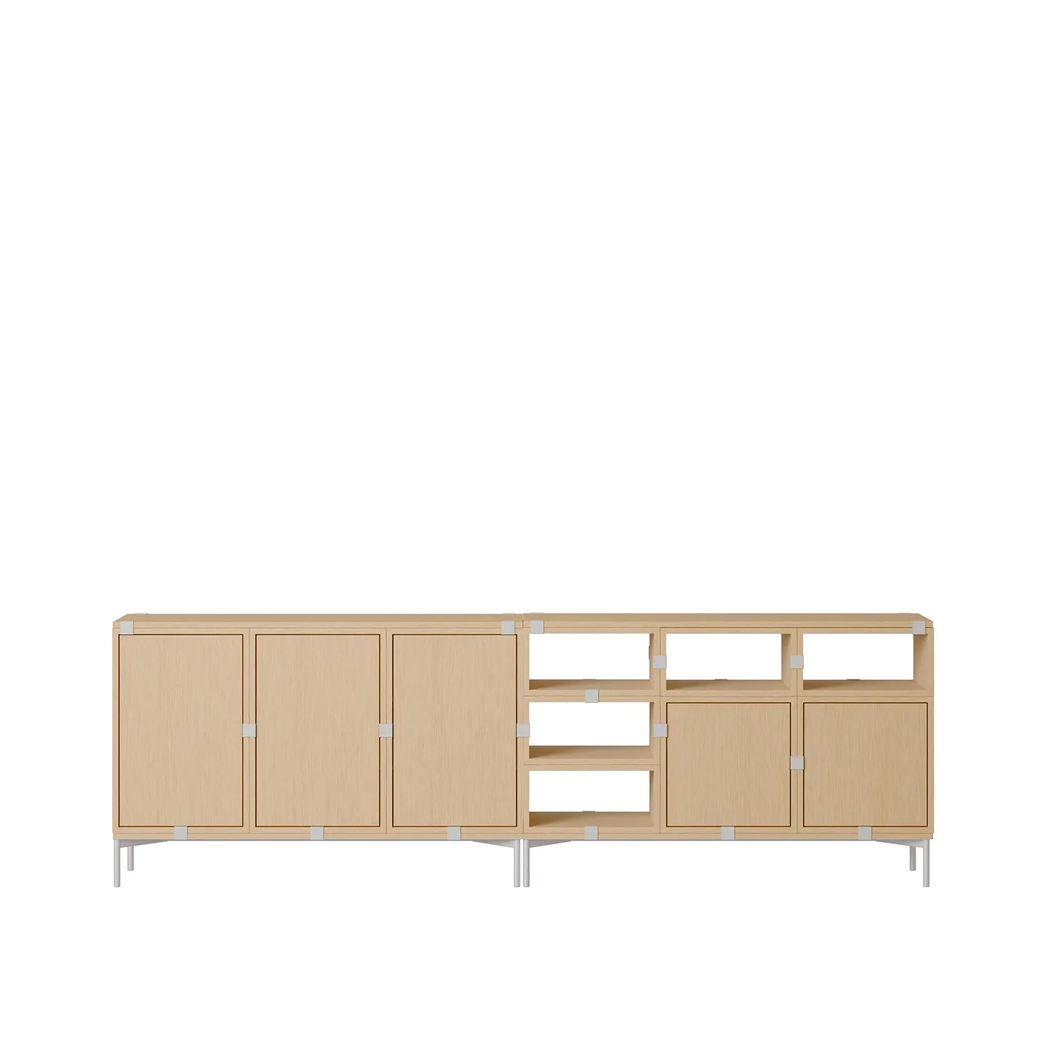 muuto | stacked storage system | podium with tube base 131cm | oak   grey