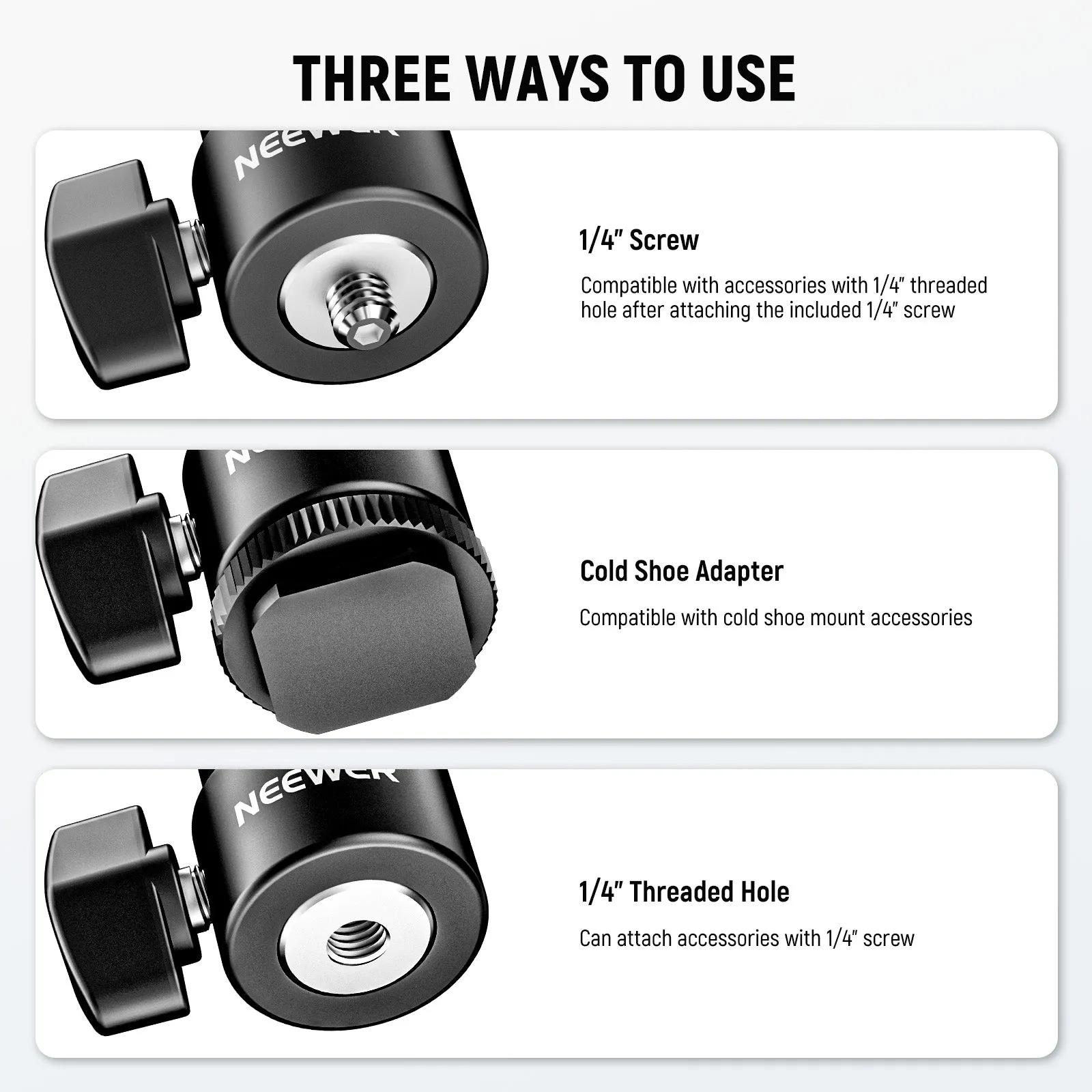 NEEWER 2 Pack 1/4” Camera Hot Shoe Mount