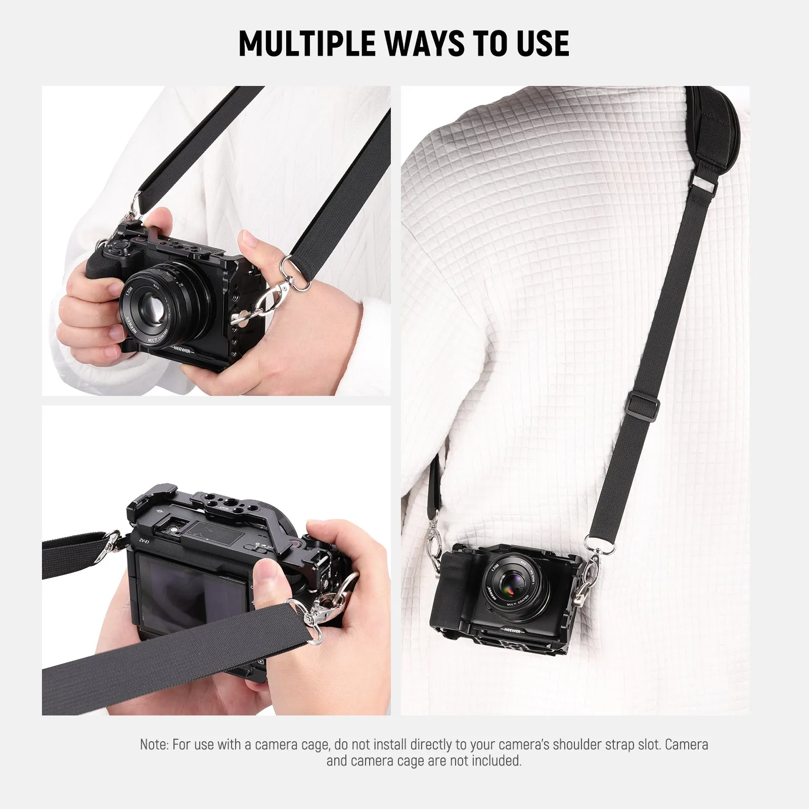 NEEWER CA070 Camera Cage Strap with Two D Rings