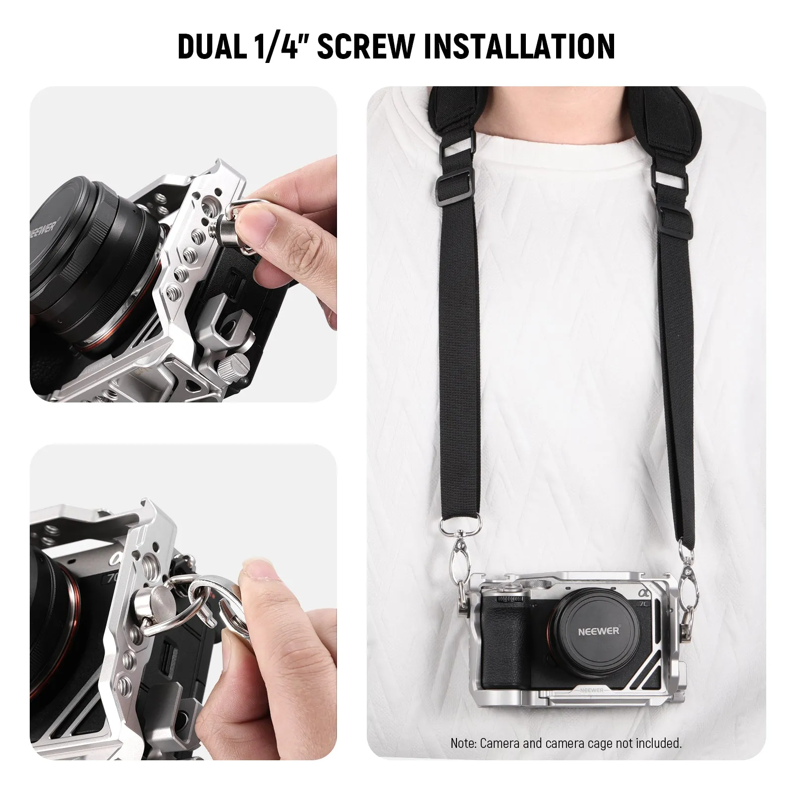 NEEWER CA070 Camera Cage Strap with Two D Rings