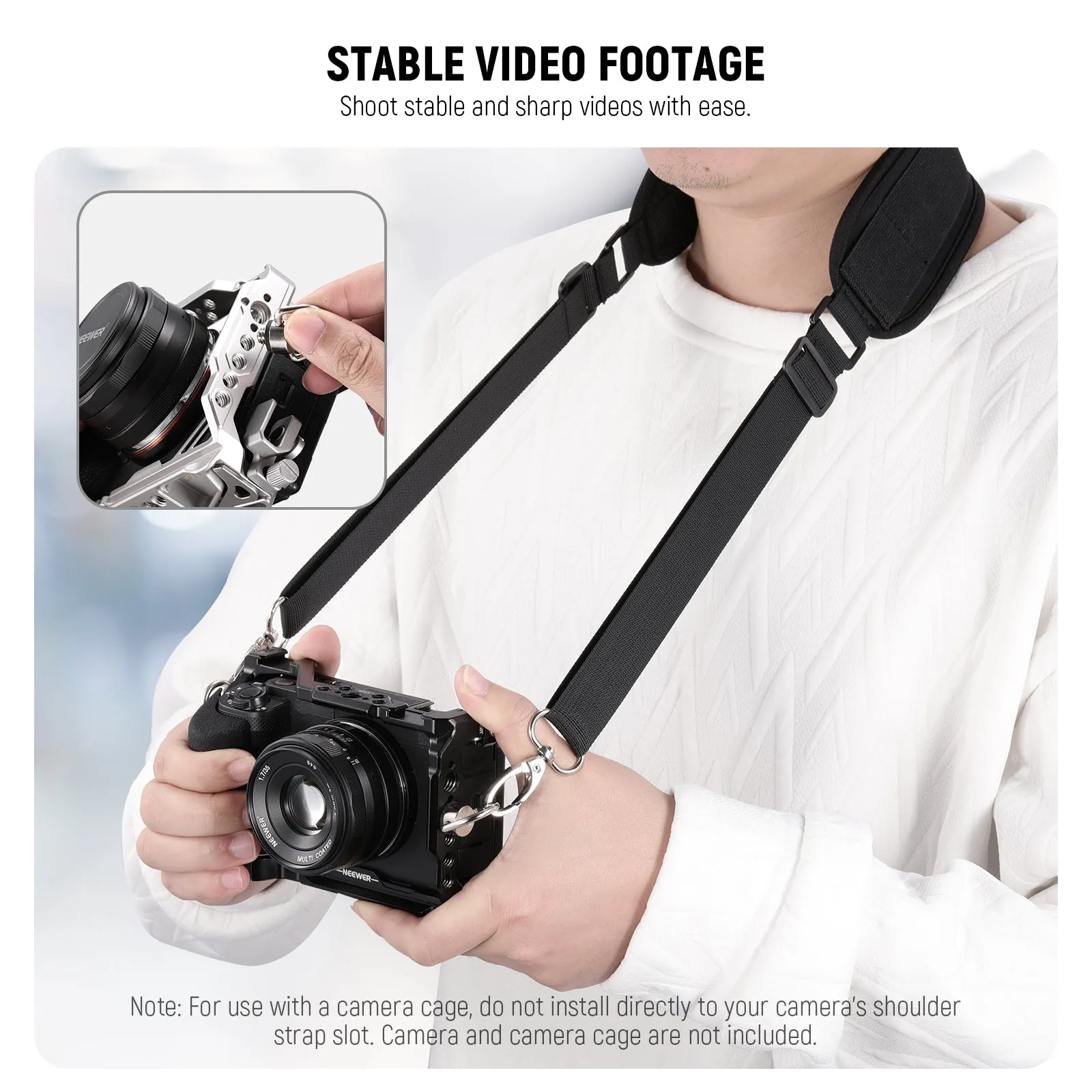 NEEWER CA070 Camera Cage Strap with Two D Rings
