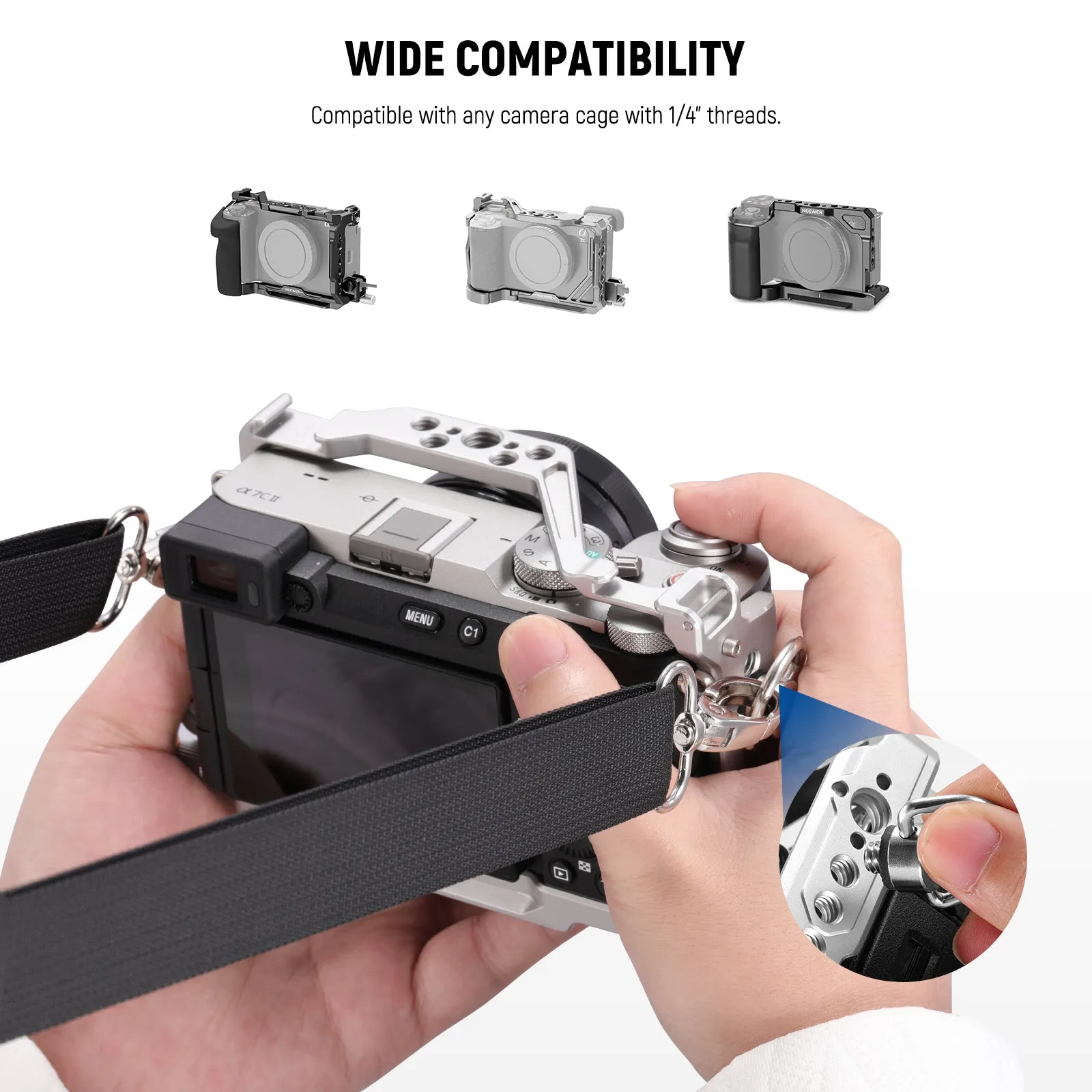 NEEWER CA070 Camera Cage Strap with Two D Rings