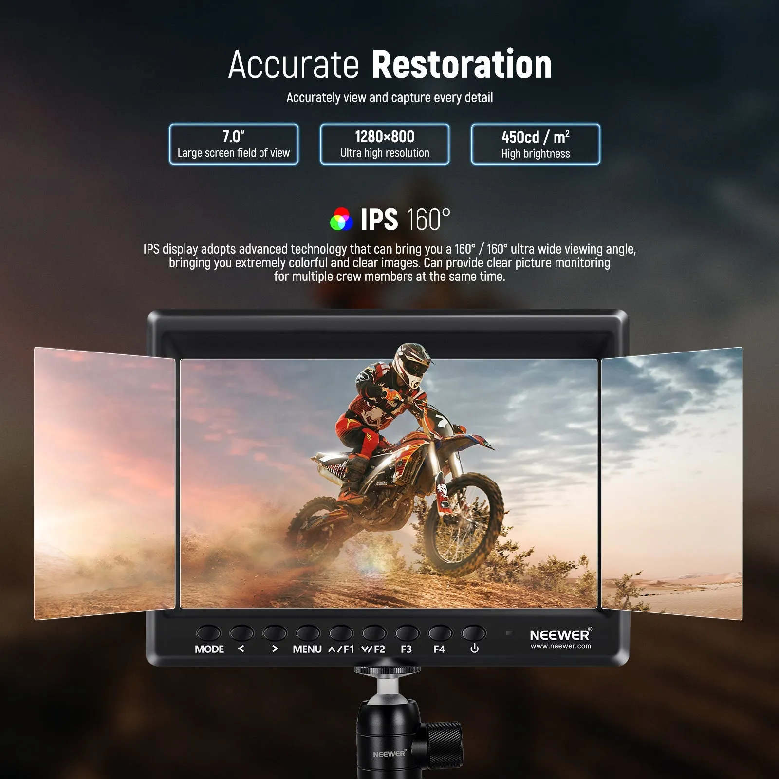 NEEWER F100 7 Inch HD Camera Field Monitor Kit 2