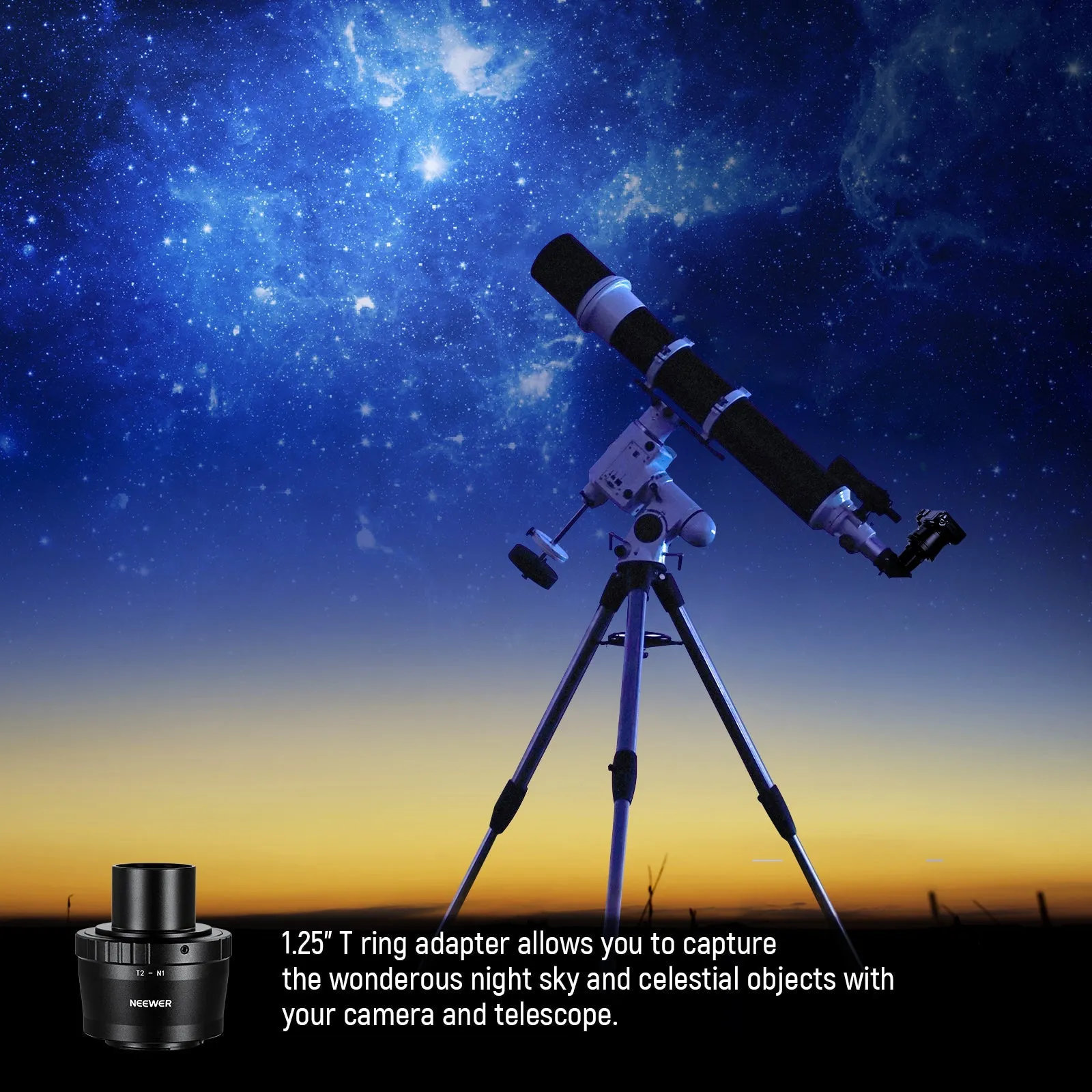 NEEWER LS-T10 T Ring Adapter Set for Nikon 1 Series Mirrorless Cameras