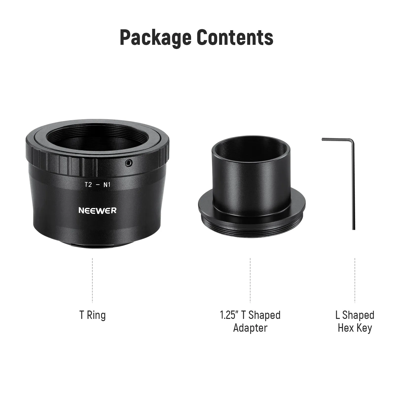 NEEWER LS-T10 T Ring Adapter Set for Nikon 1 Series Mirrorless Cameras