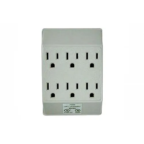 Nippon 6 Wall Outlet Socket The 6-outlet wall-mounted surge protector can provide protection for your electrical appliances -14-516