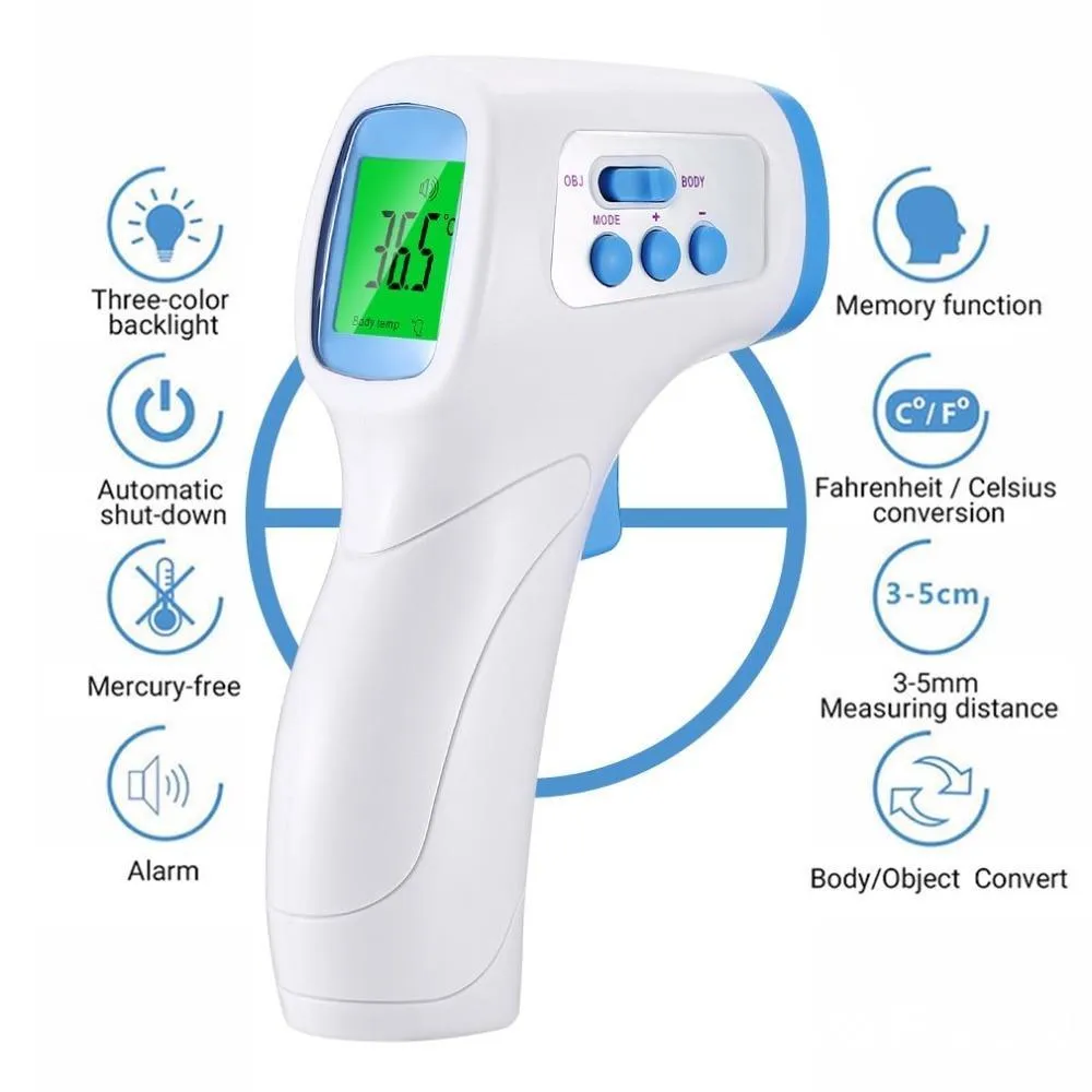 Non-Contact Electronic Forehead Thermometer Multifunctional Infrared Body and Object