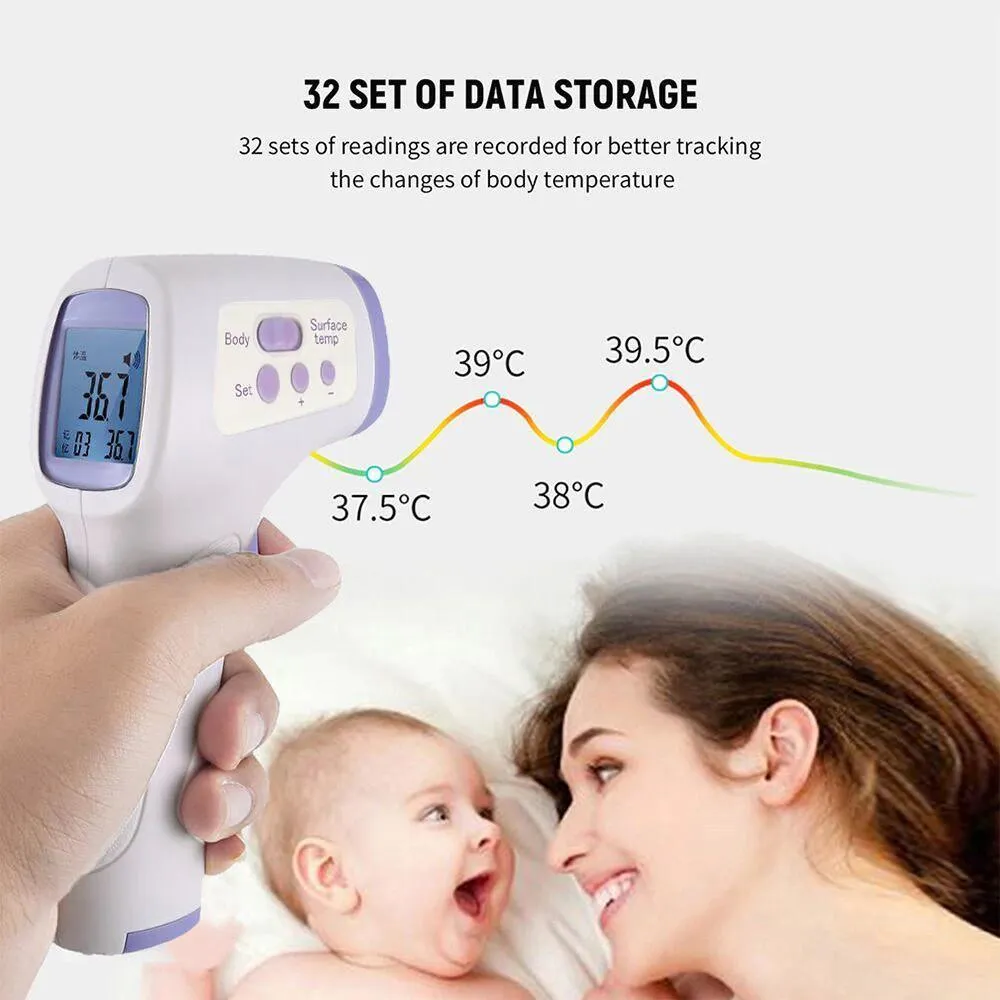 Non-Contact Electronic Forehead Thermometer Multifunctional Infrared Body and Object