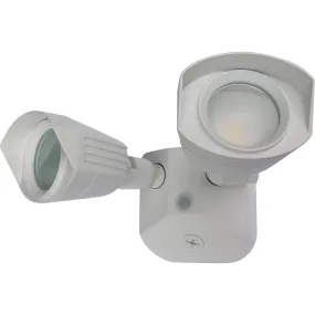 Nuvo LED Security Light w/ Dual Head Light in White Finish 3000k