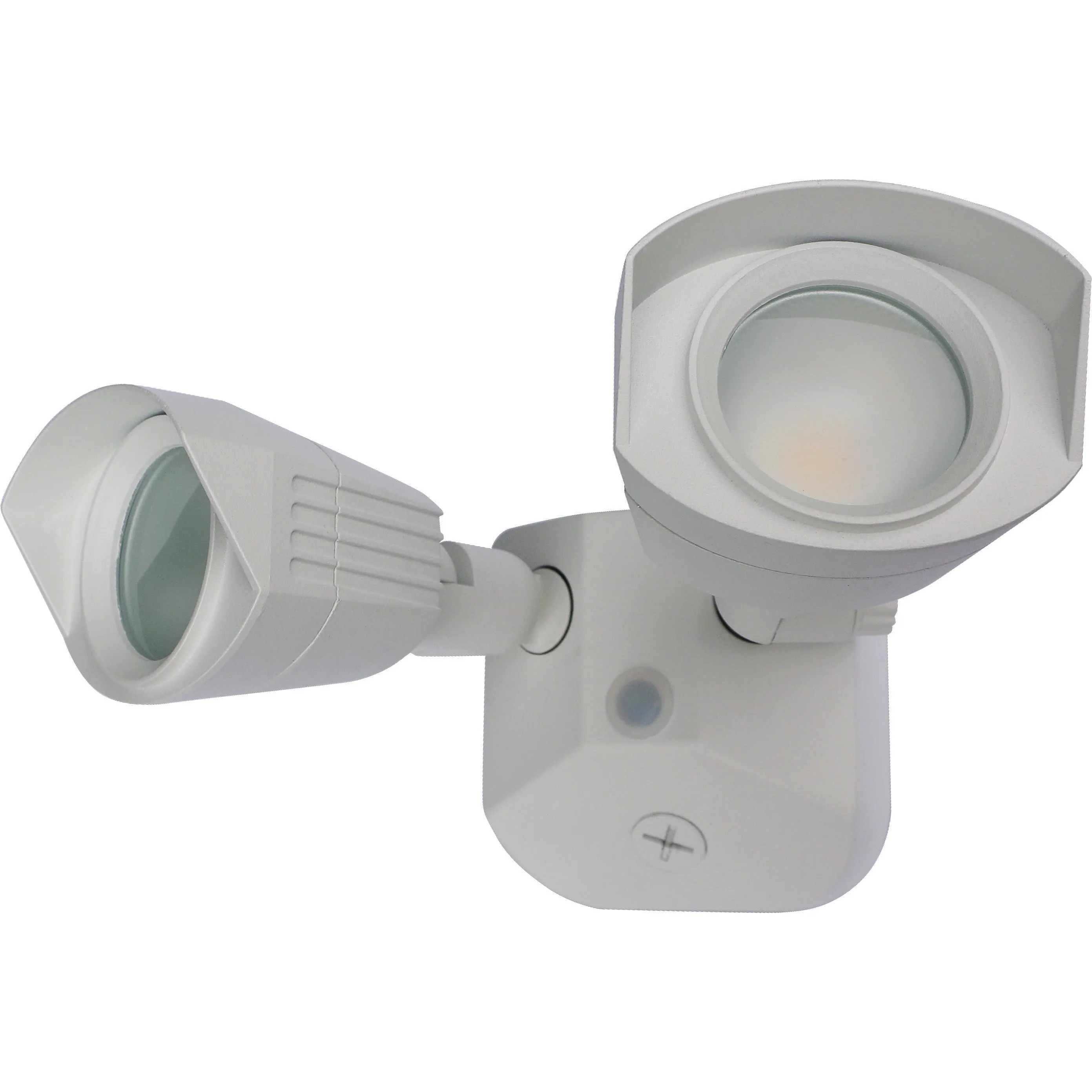 Nuvo LED Security Light w/ Dual Head Light in White Finish 3000k