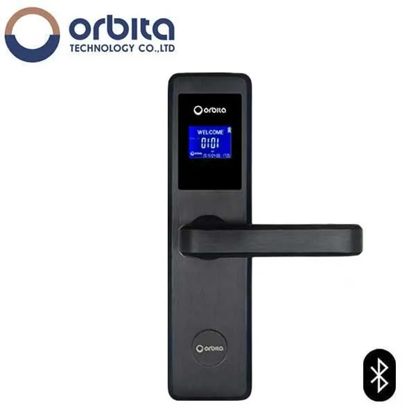 Orbita - E4031ASBT - Mortise Hotel Lock - Bluetooth & RFID - LCD Screen - Optional Lever Style - 6 VDC - Optional Finish - Grade 2