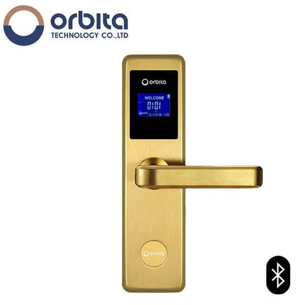 Orbita - E4031ASBT - Mortise Hotel Lock - Bluetooth & RFID - LCD Screen - Optional Lever Style - 6 VDC - Optional Finish - Grade 2