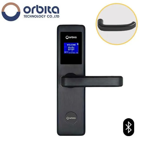Orbita - E4031ASBT - Mortise Hotel Lock - Bluetooth & RFID - LCD Screen - Optional Lever Style - 6 VDC - Optional Finish - Grade 2