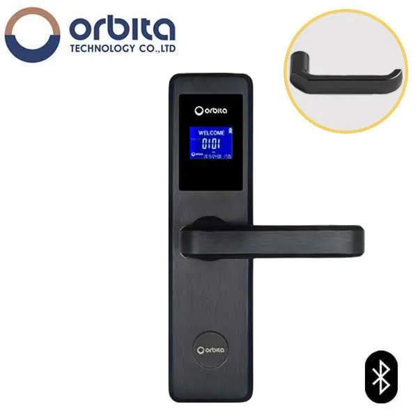 Orbita - E4031ASBT - Mortise Hotel Lock - Bluetooth & RFID - LCD Screen - Optional Lever Style - 6 VDC - Optional Finish - Grade 2
