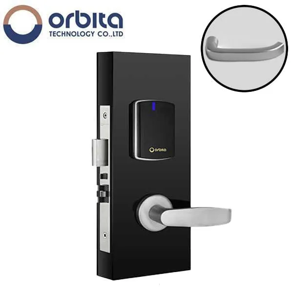 Orbita - S3072 - Mortise Hotel Lock - SPLIT Design - RFID - Hidden Cylinder - Optional Lever Style - 6 VDC - Optional Finish - Grade 2