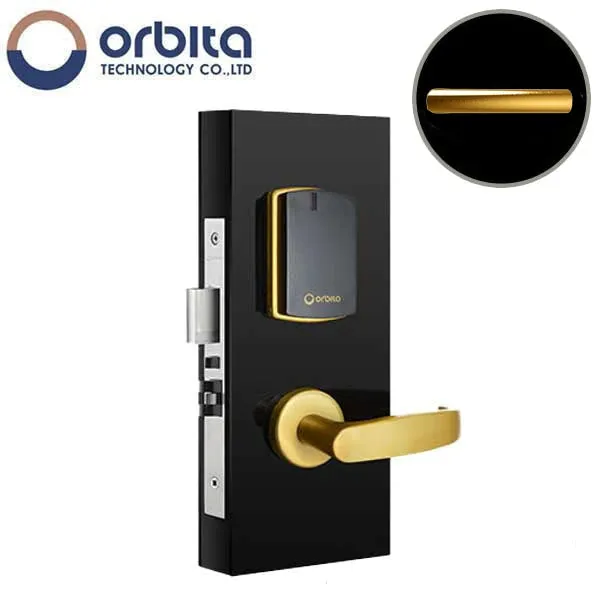 Orbita - S3072 - Mortise Hotel Lock - SPLIT Design - RFID - Hidden Cylinder - Optional Lever Style - 6 VDC - Optional Finish - Grade 2