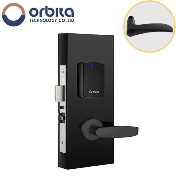 Orbita - S3072 - Mortise Hotel Lock - SPLIT Design - RFID - Hidden Cylinder - Optional Lever Style - 6 VDC - Optional Finish - Grade 2