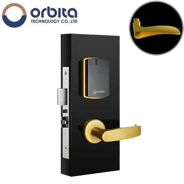 Orbita - S3072 - Mortise Hotel Lock - SPLIT Design - RFID - Hidden Cylinder - Optional Lever Style - 6 VDC - Optional Finish - Grade 2