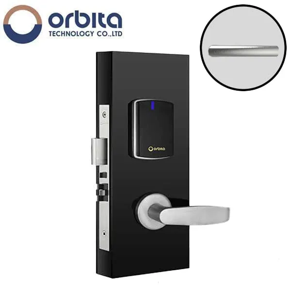 Orbita - S3072 - Mortise Hotel Lock - SPLIT Design - RFID - Hidden Cylinder - Optional Lever Style - 6 VDC - Optional Finish - Grade 2