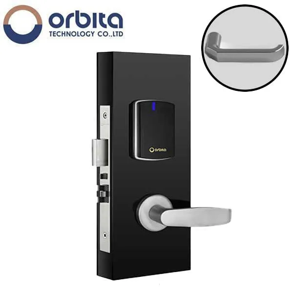 Orbita - S3072 - Mortise Hotel Lock - SPLIT Design - RFID - Hidden Cylinder - Optional Lever Style - 6 VDC - Optional Finish - Grade 2