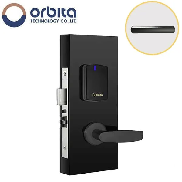 Orbita - S3072 - Mortise Hotel Lock - SPLIT Design - RFID - Hidden Cylinder - Optional Lever Style - 6 VDC - Optional Finish - Grade 2