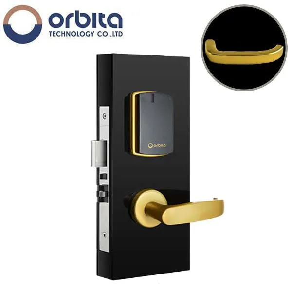Orbita - S3072 - Mortise Hotel Lock - SPLIT Design - RFID - Hidden Cylinder - Optional Lever Style - 6 VDC - Optional Finish - Grade 2