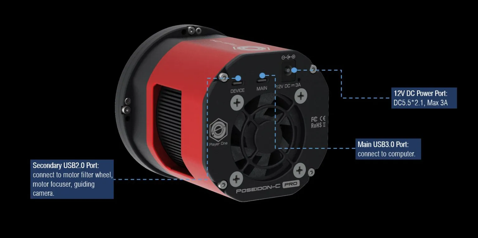 Player One Astronomy Poseidon-C Pro USB3.0 Color Camera