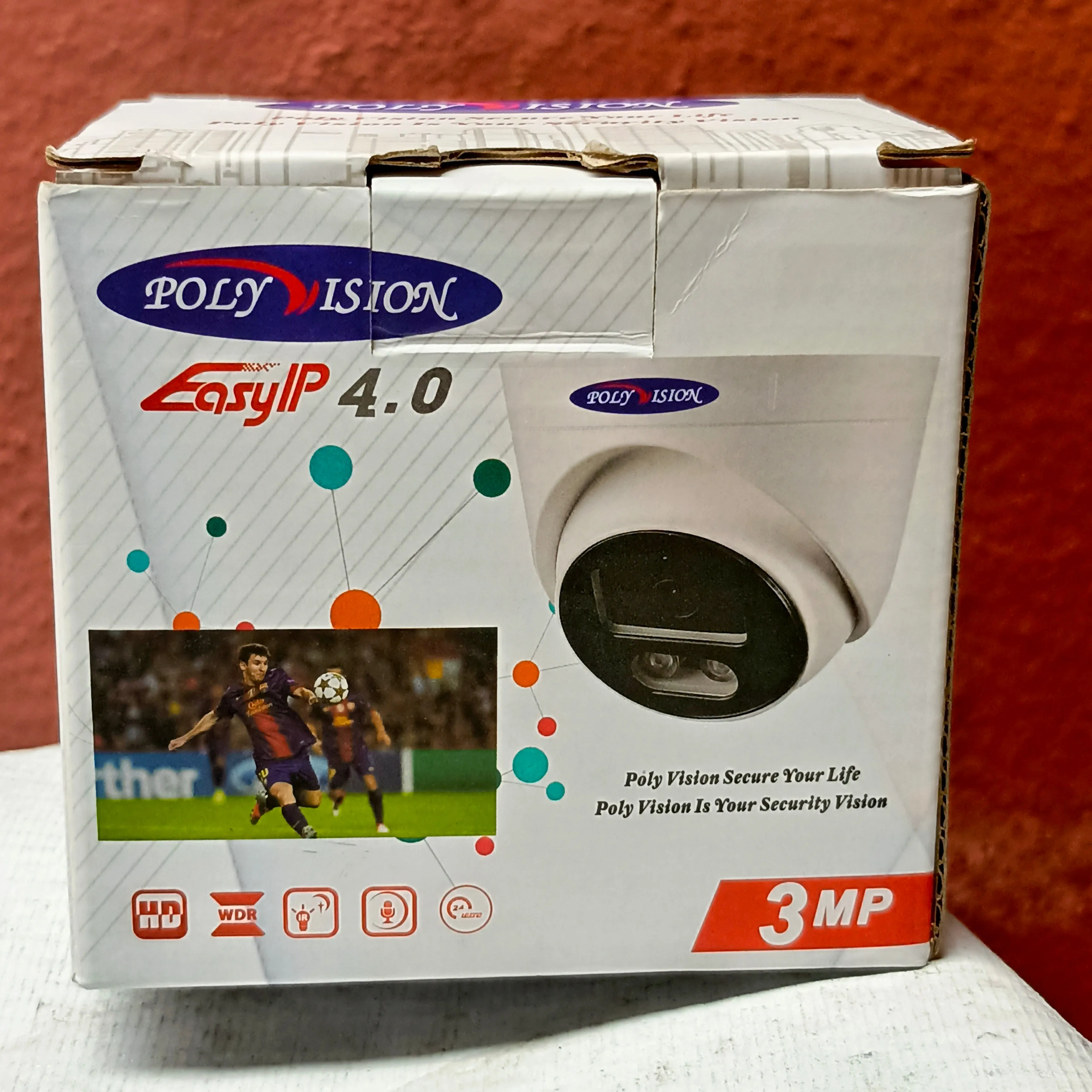 POLYVISION IR-CCD Color IP Turret Camera (3.6mm 3MP Lens) with PoE Audio - Brand New