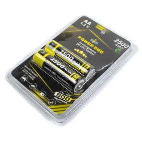 PowerBee: 1.2V 2500mAh AA Rechargeable NiMH Battery Pair