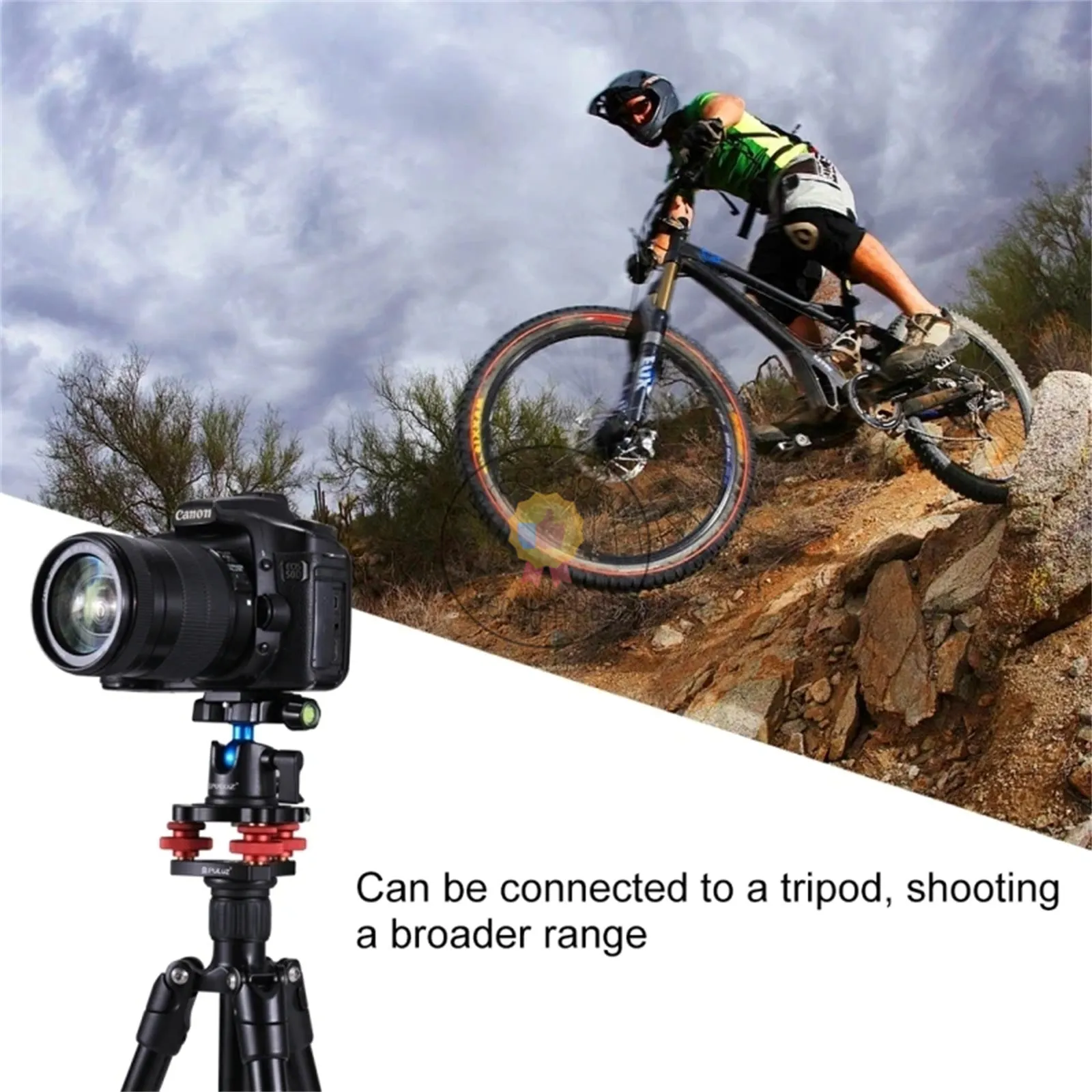 Puluz Tri-wheel Adjustable Leveling Camera Base Aluminum Alloy Ball Head for DSLR Camera Tripod Head Accessories