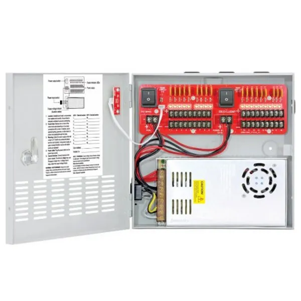 Seco-Larm - SLM-PC-U1830-PULQ - 12VDC Switching CCTV Power Supply - 18 Outputs - 30 Amp