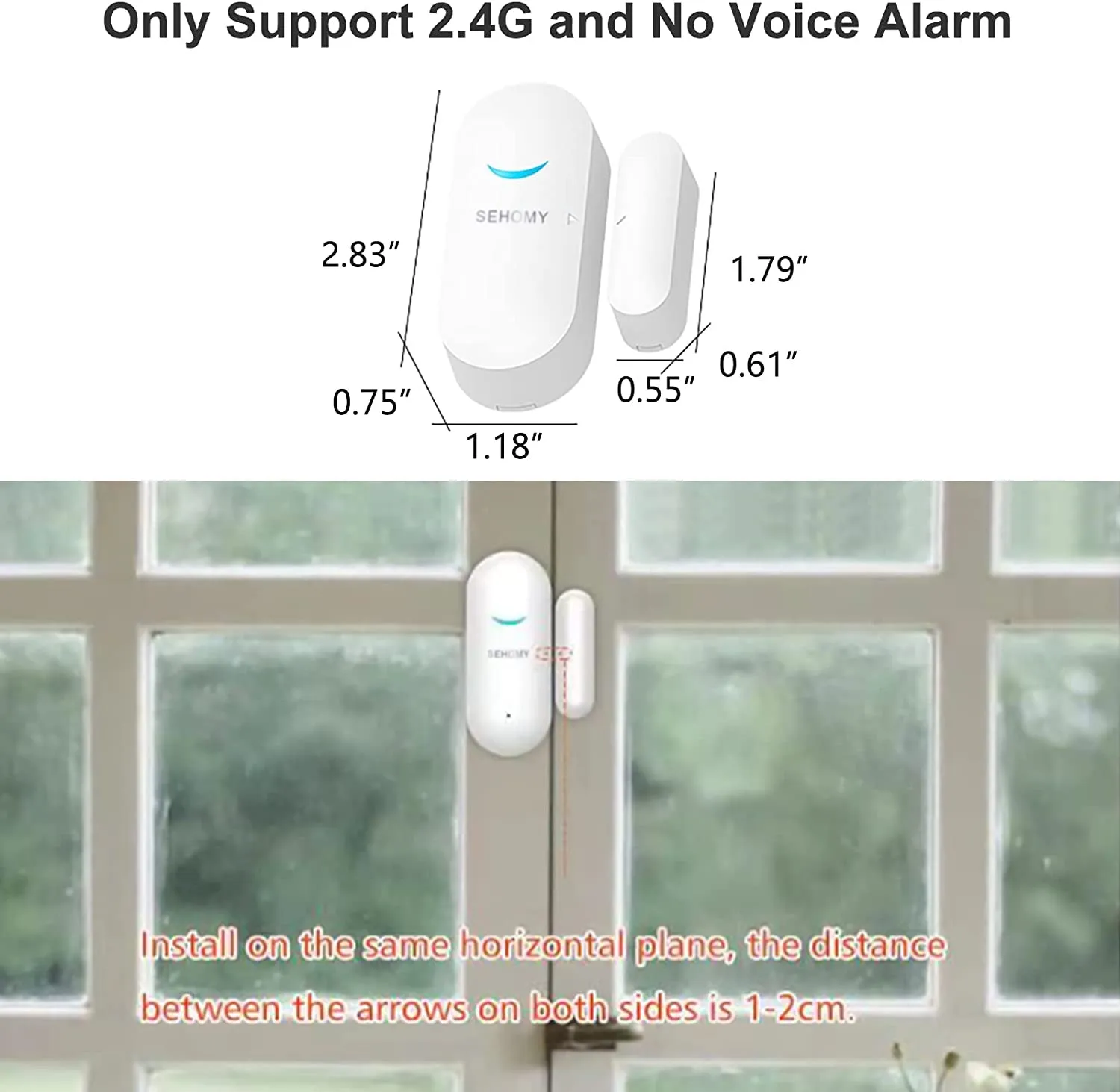 SEHOMY 4 Pack Smart Door Sensor Alarms, Wifi Window Sensor Detector Real-Time Alarm Compatible with Alexa Google Assistant, Wireless Home Security Door Open Contact Sensor for Bussiness Burglar Alert