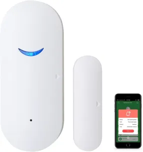 SEHOMY 4 Pack Smart Door Sensor Alarms, Wifi Window Sensor Detector Real-Time Alarm Compatible with Alexa Google Assistant, Wireless Home Security Door Open Contact Sensor for Bussiness Burglar Alert