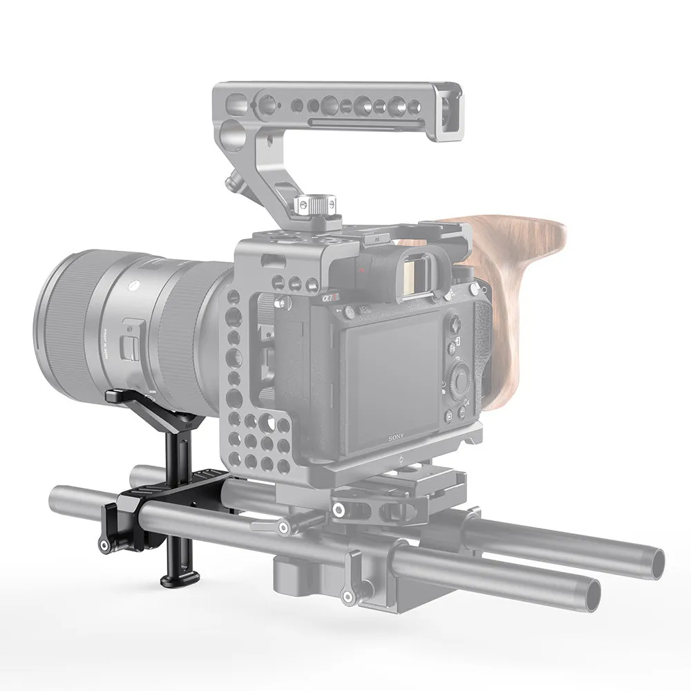 SmallRig Universal Lens Support with 15mm LWS Rod Clamp for 50mm to 140mm Camera Lenses, Secured and Quick Adjustable BSL2681
