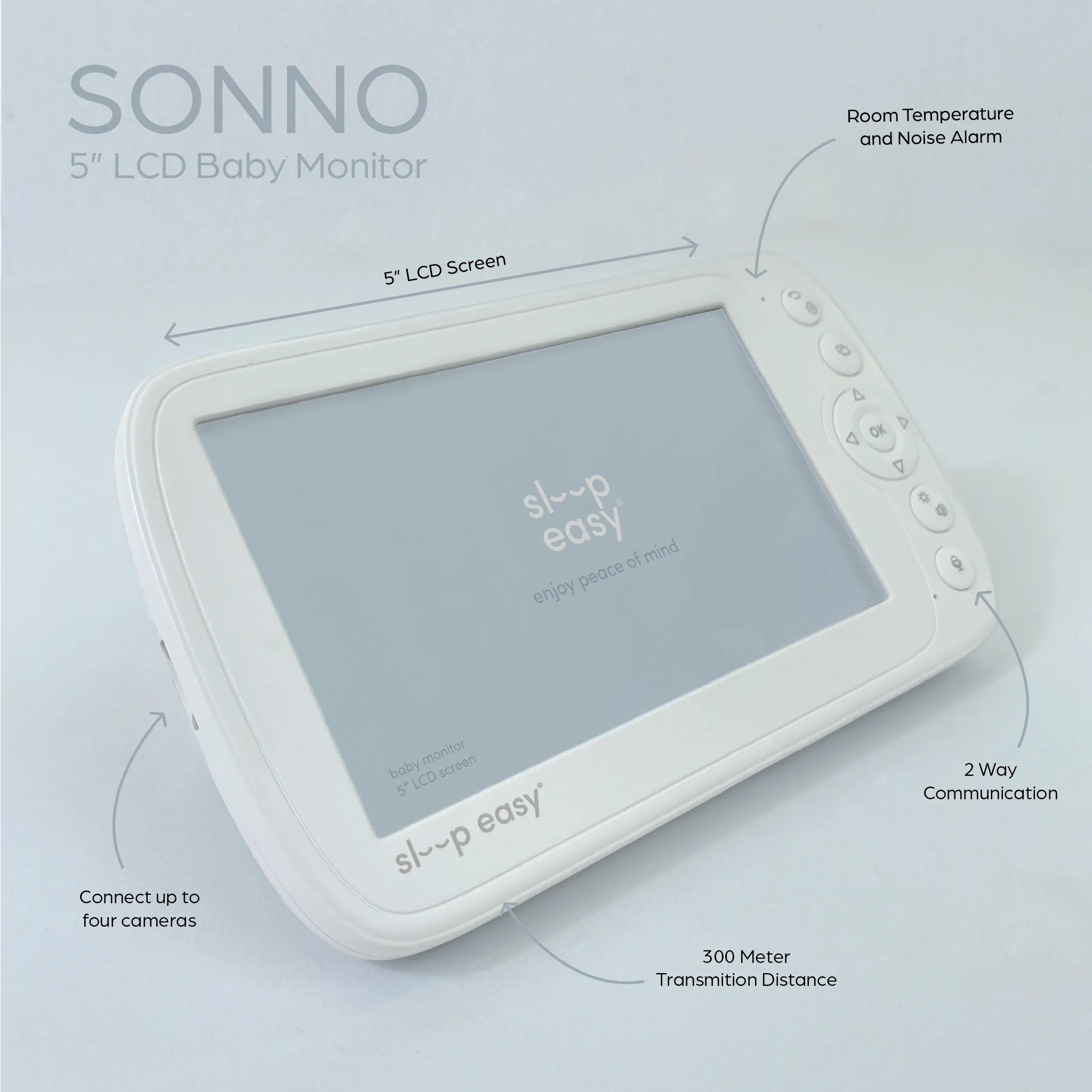 Sonno - 5"/12.7cm Crystal Clear Baby Monitor