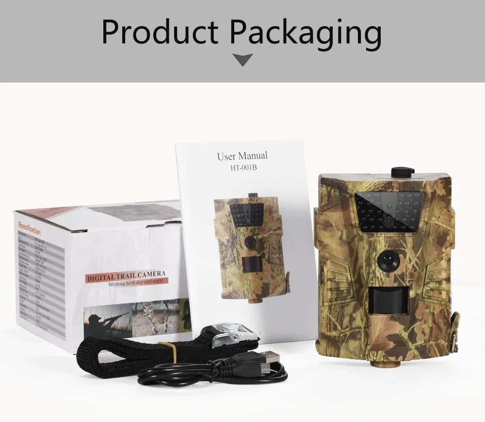 SunTekCam 1080P Hunting Trail Camera 30pcs Infrared LEDs 850nm IP65 Waterproof Photo Trap for Hunting  Long Standby Time 14MP
