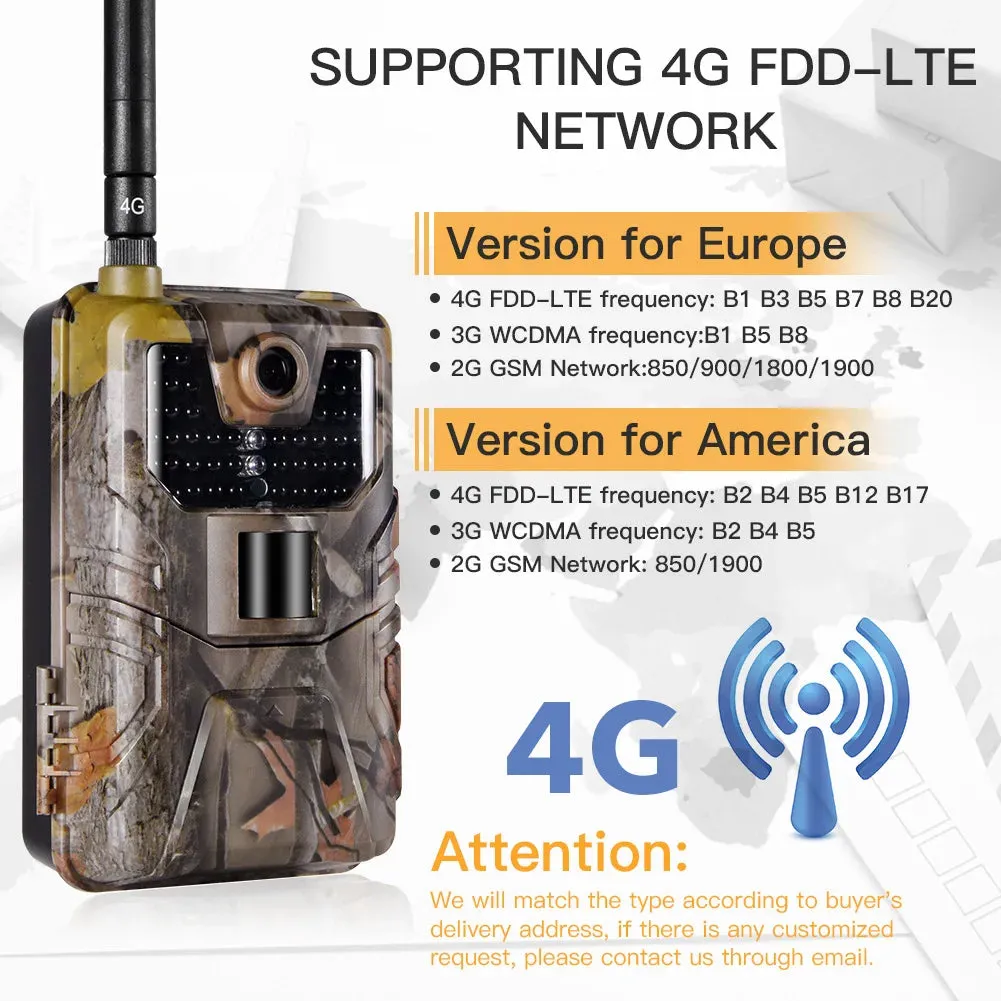 Suntekcam HC900LTE 4G Hunting Trail Camera 20MP 940nm Photo Traps 0.3s MMS/SMS/SMTP/FTP Wild 44LED IP65