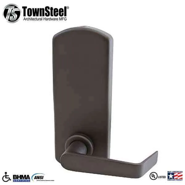 TownSteel - XCE2010S - Electronic Push Button Lever Set - IC Core ( SFIC ) - Rigid Lever Set - Dark Oxidized Bronze  - Grade 1